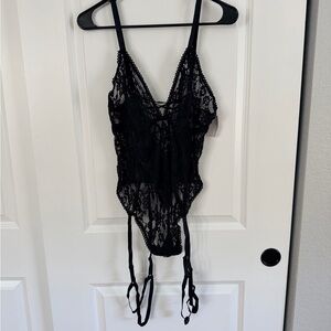 NWT Elegant Black Lace Bodysuit